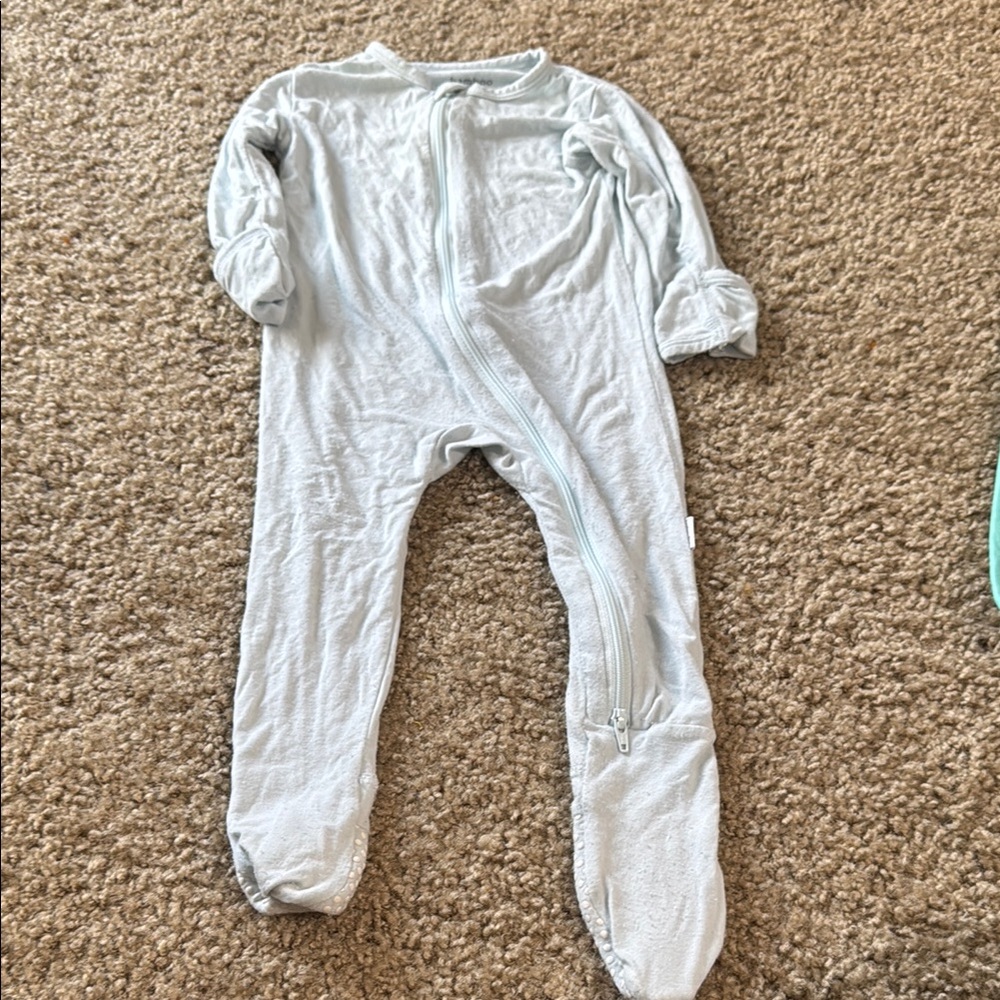 Bamboo Little light blue onesie